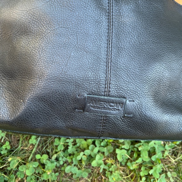 American Leather Co Brown Black Leather Shoulder Handbag - Picture 2 of 7